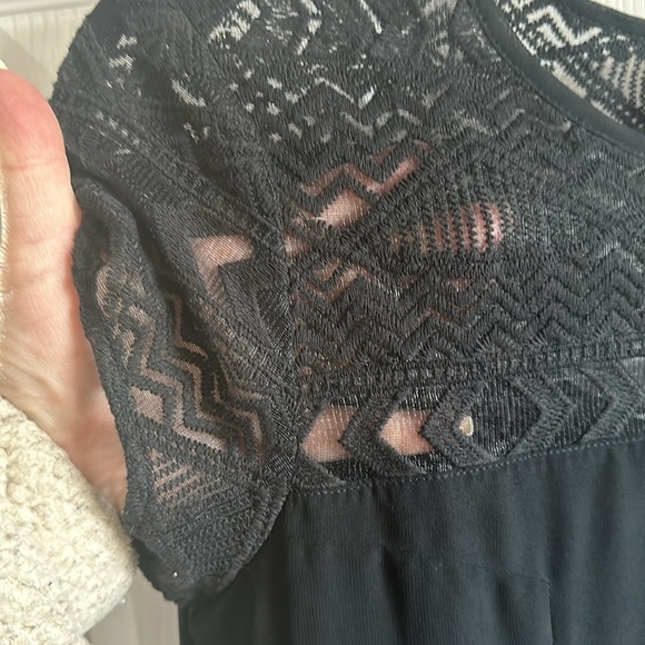 BETHANY MOTA size medium black mini dress with lace embellishments top w, lining - Picture 3 of 13